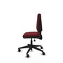 Chaise Elche Asynchrone Cuir écologique Bordeaux Base pyramidale noire Sans accoudoirs Sans appui-tête Roulettes 65mm nylon
