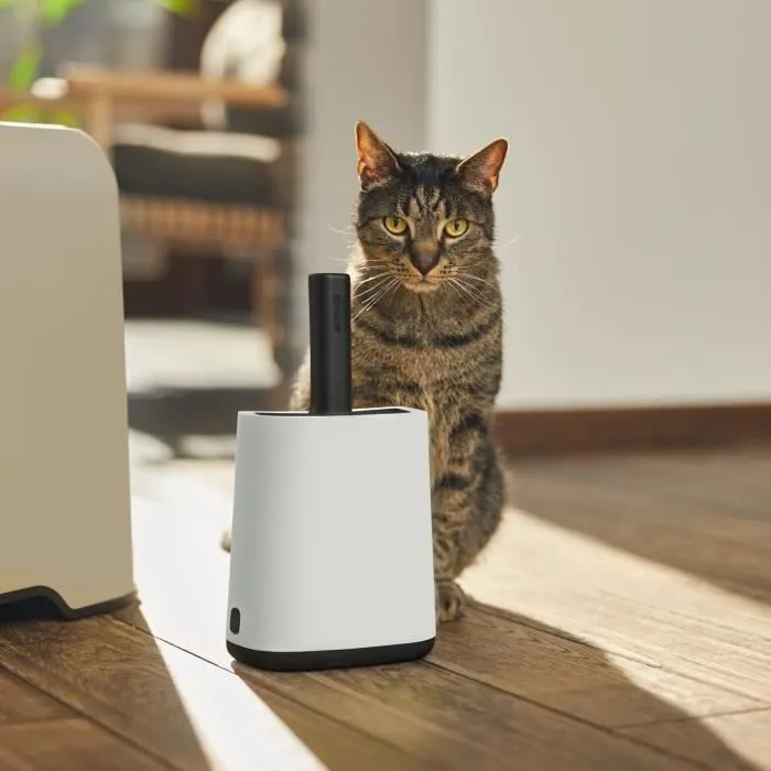 Rotho Mypet BIALA - Pelle à litière avec support et distributeur de sacs intégré - Blanc