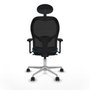 Piqueras y Crespo Chaise de Bureau avec Appui-tête 3D086N1 Noir Vert pétrole