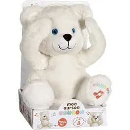 Gipsy Peluche Ourson Coucou Blanc 25 cm - Ours en Peluche Douce pour Bébé Garçon et Fille