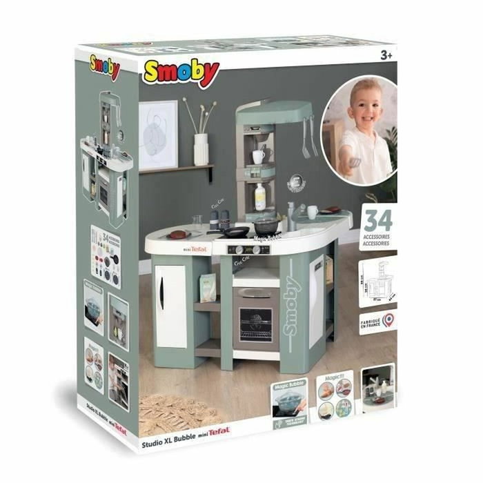 Smoby Tefal Cuisine Studio XL Bubble avec fonction Magic Bubble - 34 accessoires