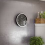 Mebus 19813 Horloge murale radio-commandée noir/argent