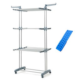 Pack Étendoir Pliant Vertical à Roulettes et Plieur de Linge InnovaGoods