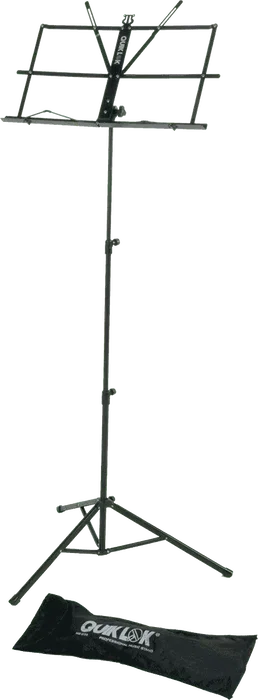 QUIKLOK Support Atril Léger avec Housse, Acier Noir, Hauteur Réglable 520-1310 mm, Pieds