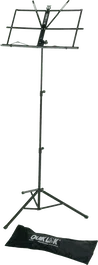 QUIKLOK Support Atril Léger avec Housse, Acier Noir, Hauteur Réglable 520-1310 mm, Pieds