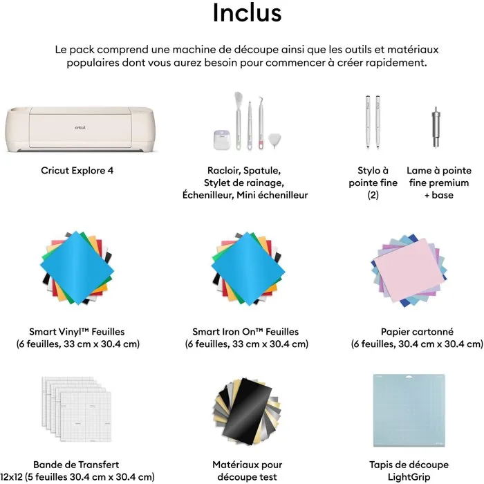 Cricut Explore 4 Seashell Pack Machine de Découpe + Kit Essentiel