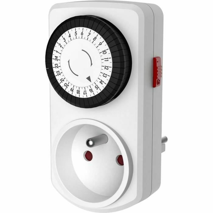 GAO Minuterie mécanique compacte blanche 3680W 16A GAO Minuterie mécanique compacte blanche 3680W 16A