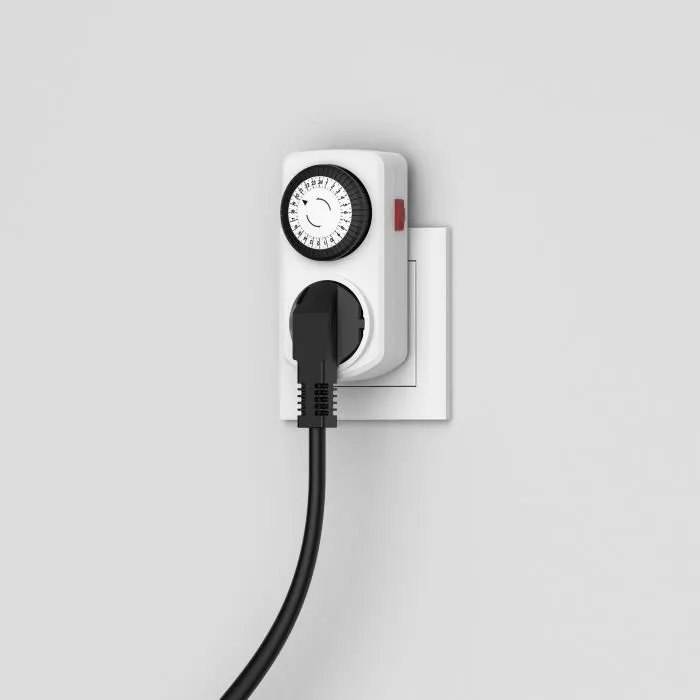 GAO Minuterie mécanique programmable - Programmateur 3680W - 16A - 96 commutations/jour - Blanc - Pour intérieur