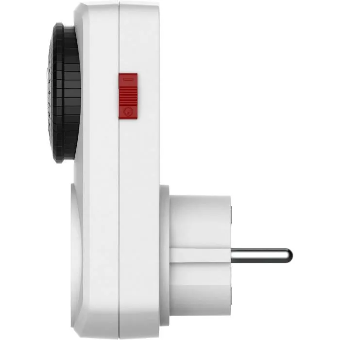 GAO Minuterie mécanique programmable - Programmateur 3680W - 16A - 96 commutations/jour - Blanc - Pour intérieur