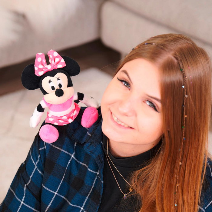 Simba Peluche magnétique Minnie Disney 12 cm pour épaule - Licence officielle, avec aimant pour vêtement, pour enfant à partir de 3 ans