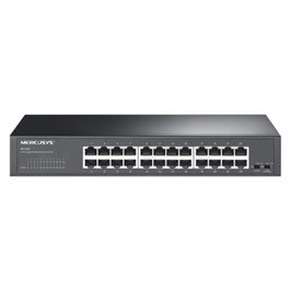 Mercusys MS124GS Switch Non Géré 24 Ports Gigabit RJ45 48 Gbps Métal Enrackable Plug and Play