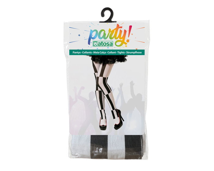 atosa Collants blancs et noirs rayés pour adulte