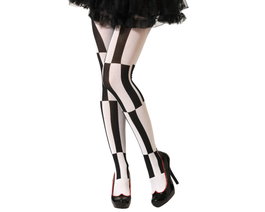 atosa Collants blancs et noirs rayés pour adulte