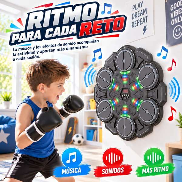 Jugatoys - jugasports Jeu de Boxe avec gants, 9 niveaux, lumières et sons