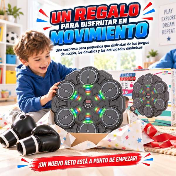Jugatoys - jugasports Jeu de Boxe avec gants, 9 niveaux, lumières et sons