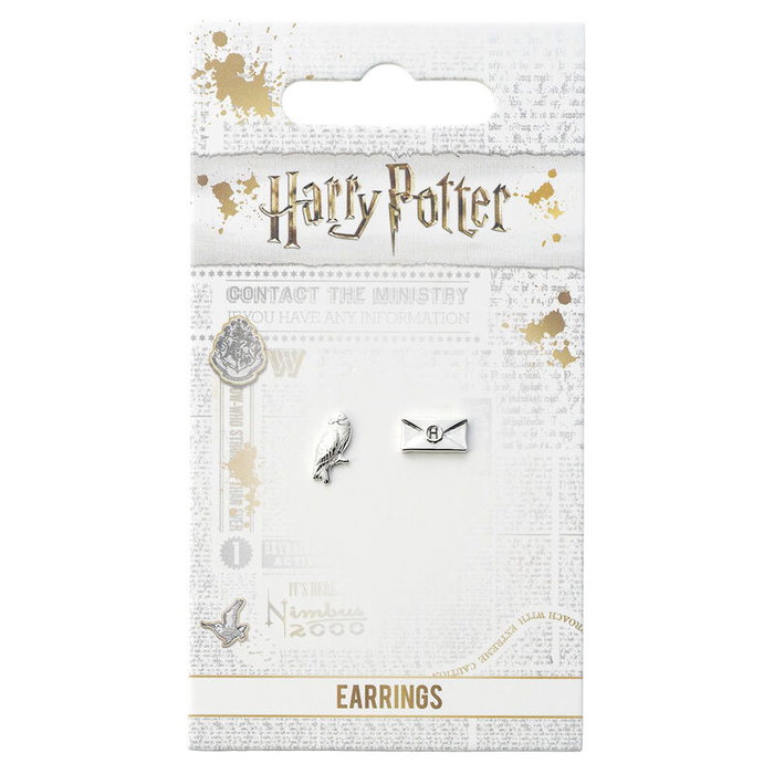 THE CARAT SHOP - Pendientes Boucles d'oreilles Hedwig et Lettre Harry Potter - Chapés en argent