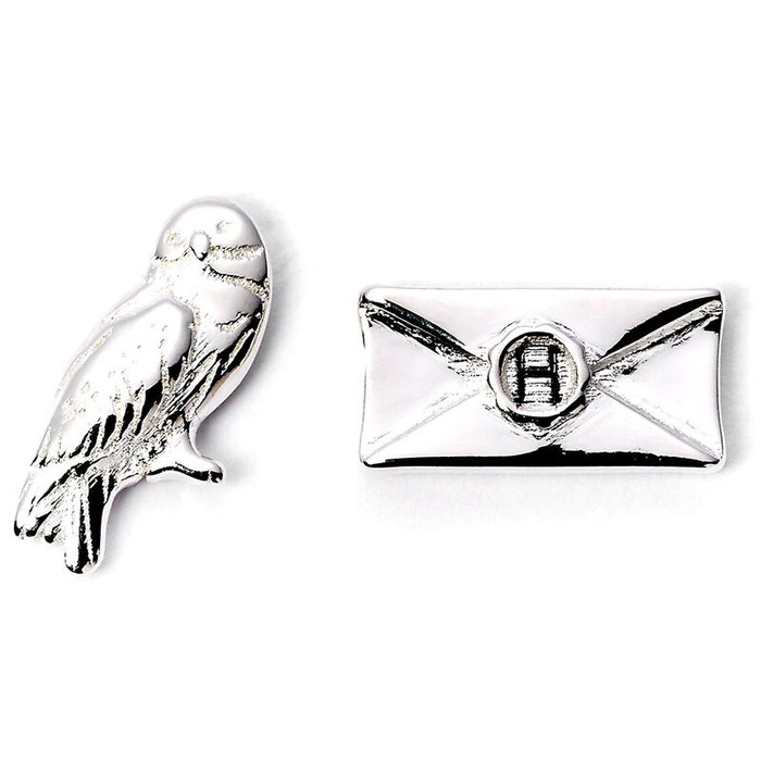 THE CARAT SHOP - Pendientes Boucles d'oreilles Hedwig et Lettre Harry Potter - Chapés en argent