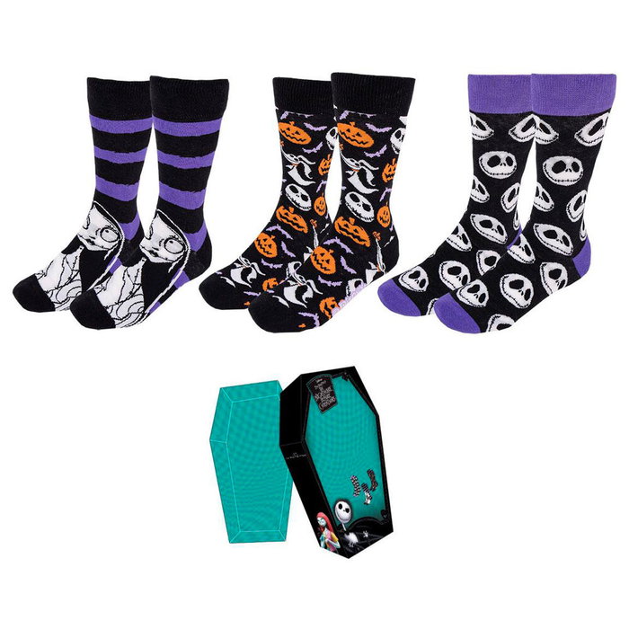 Disney Set de 3 paires de chaussettes Pesadilla Antes de Navidad - Matériau: 86% Coton, 12% Polyamide, 2% Élasthanne - Taille: 35/41