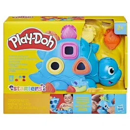 Play-Doh Set Starters Dino des formes et couleurs - Pâte à modeler sensorielle et tactile pour enfants de 2 ans et plus avec 11 accessoires - Loisirs créatifs