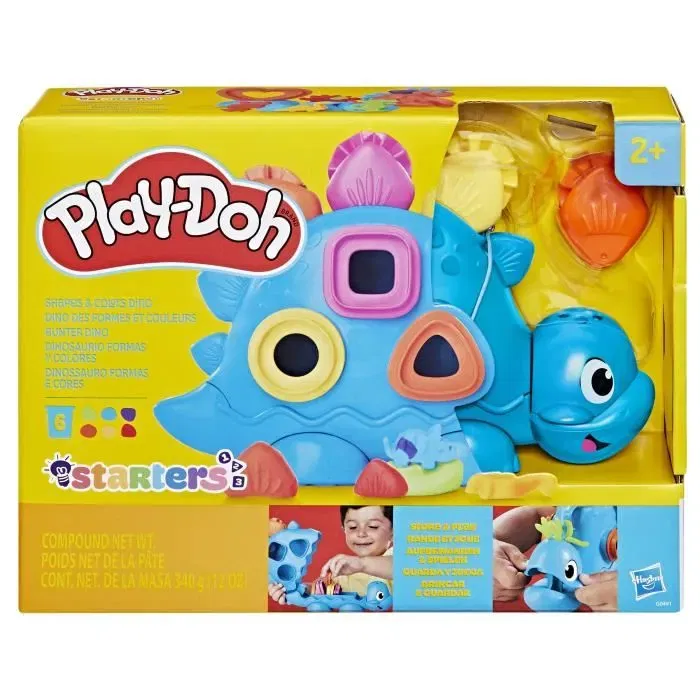 Play-Doh Set Starters Dino des formes et couleurs - Pâte à modeler sensorielle et tactile pour enfants de 2 ans et plus avec 11 accessoires - Loisirs créatifs Play-Doh Set Starters Dino des formes et couleurs - Pâte à modeler sensorielle et tactile pour enfants de 2 ans et plus avec 11 accessoires - Loisirs créatifs