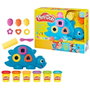 Play-Doh G0491 Dinosaure Formes et Couleurs - Jouet Sensoriel avec 11 Outils - Langue: Espagnol - Pour Enfants à Partir de 2 Ans - Hasbro