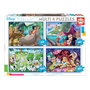 Educa Puzzle Progression Multi 4 Classiques Disney (Le Livre de la Jungle, Peter Pan, 101 Dalmatiens, Alice) - 12 à 25 Pièces - Version Espagnole - Réf. 18105