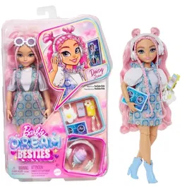 Barbie - Poupée Barbie Daisy Dream Besties JDD74 - Poupée Articulée 11 Points, Cheveux Roses, 9 Accessoires - Pour Enfants 4-10 Ans
