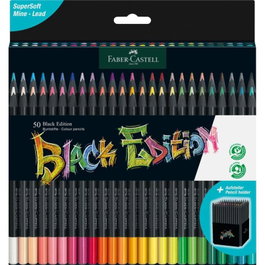 Faber Castell Black Edition Crayons de couleur, couleurs claires mélangées