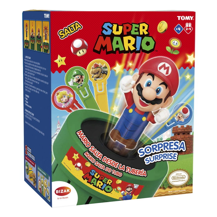 Bizak Figurine Super Mario Saut - Jeu de la Tour de Piles avec Luigi, Peach et Bowser