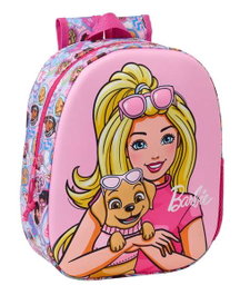 Safta Sac à dos 3D Barbie pour enfants, 27 x 33 x 10 cm, 3 ans et plus