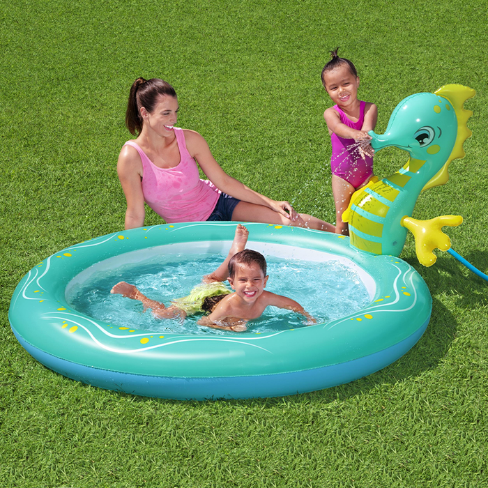 Bestway 53114 Piscine Gonflable Enfant avec Chorro Caballito 188x160x86 cm dès 2 Ans
