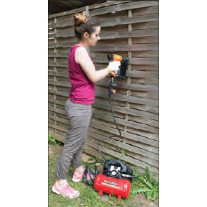 Mecafer Compresseur d'air New Vento 6 L 1.5 CV 8 bar - Compresseur portable sans huile avec 3 accessoires pour travaux occasionnels