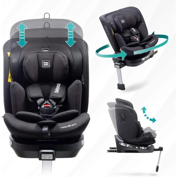 Babyauto Aitana Siège auto évolutif Noir/Anthracite 40-150 cm i-Size Isofix Pivotant