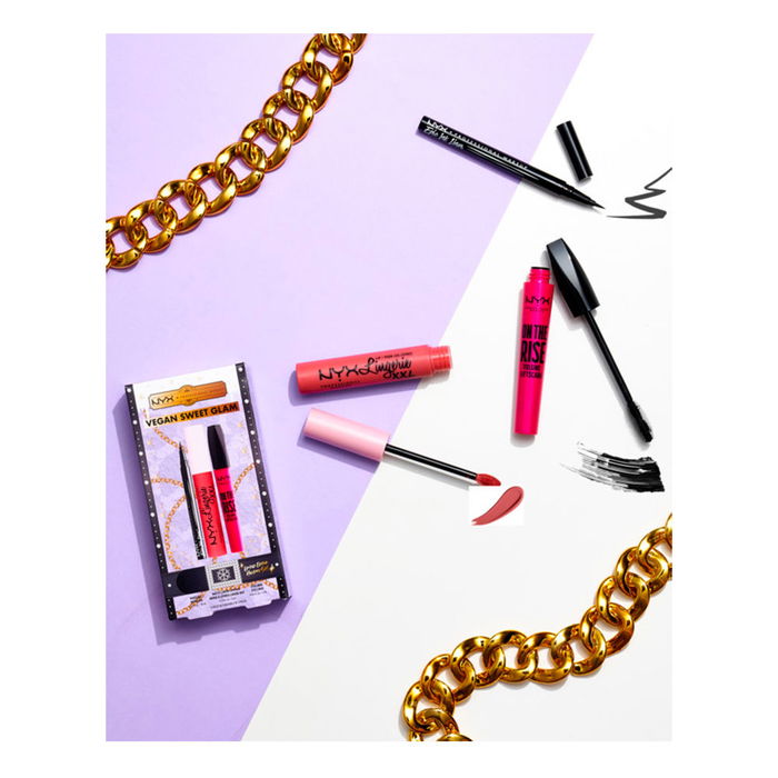 Nyx Professional Make Up Coffret Maquillage Vegan Sweet Glam Édition Limitée 3 Pz Eyeliner Epic Ink Mascara On The Rise Rouge à Lèvres Lingerie XXL