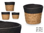 Giftdecor Lot de 3 corbeilles rondes en fibre naturelle et papier noir 22 x 19 cm (Set de 6)