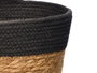 Giftdecor Lot de 3 corbeilles rondes en fibre naturelle et papier noir 22 x 19 cm (Set de 6)