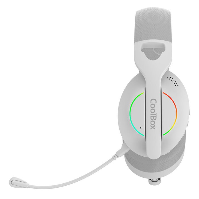 Coolbox WB01 Auriculares gaming sans fil avec micro, Bluetooth et RGB, Blanc Coolbox WB01 Auriculares gaming sans fil avec micro, Bluetooth et RGB, Blanc