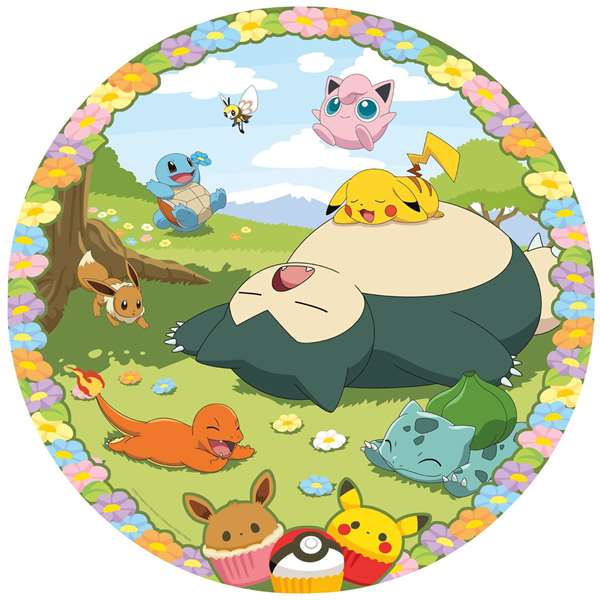 Ravensburger Puzzle 500 pièces Pokémon Round – Forme ronde, Multilingue
