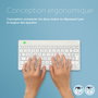 R-Go Tools Clavier ergonomique compact R-Go Compact Break, logiciel de pause intégré, disposition QWERTY italienne, Bluetooth, couleur blanc