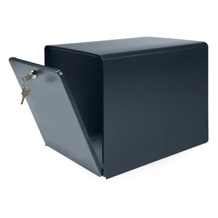 BURG WÄCHTER Balnéaire - Boîte aux lettres en acier galvanisé 2 portes gris anthracite - Barillet La Poste, porte étiquette anti-UV