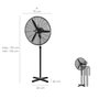 MAURER Ventilateur sur pied Ø 65 x 200 cm Noir 190 W