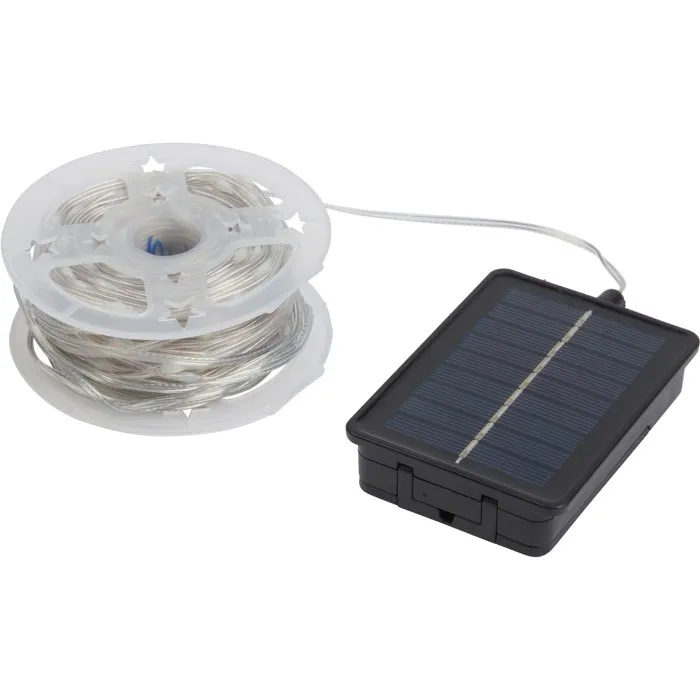 Guirlande solaire 200 Leds - Blanc froid / Chaud - 20 m