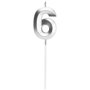 Party Time Bougie Anniversaire Chiffre 6 Argent