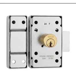 Abus Verrou de porte V83 CB 40 F9 à bouton - Acier brossé