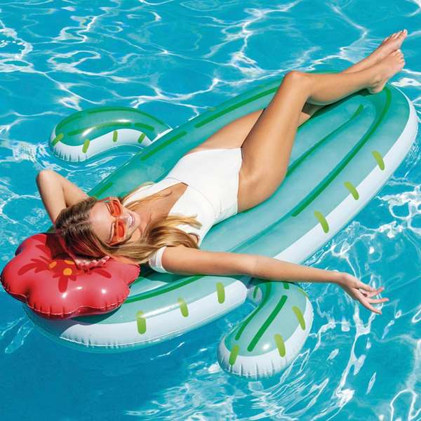 Intex - Tapis gonflable pour piscine Cactus, 185 x 140 cm, pour enfants à partir de 6 mois