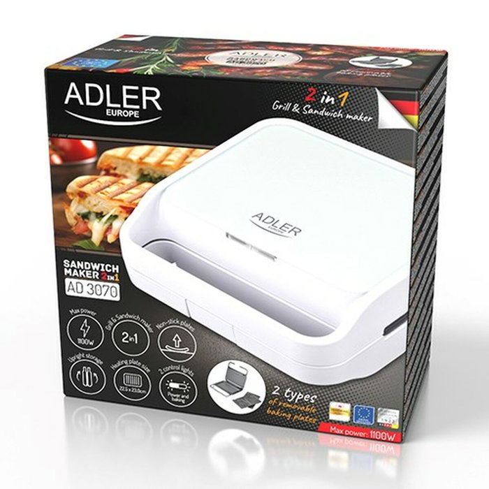 Adler AD 3070w Machine à sandwich Blanc Adler AD 3070w Machine à sandwich Blanc
