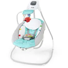 Baby Einstein Transat bébé balancelle électrique Ocean Explorers, léger et compact, siège pivotant à 180°, 8 mélodies, 4 sons, jouets
