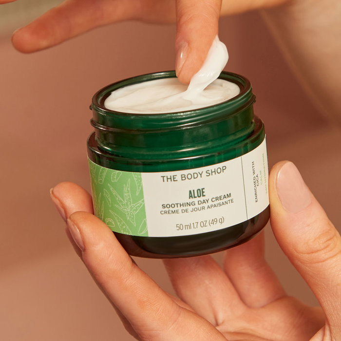 The Body Shop Crème de jour à l'Aloe Vera bio pour peaux sensibles - Hydratante et apaisante, 50 ml