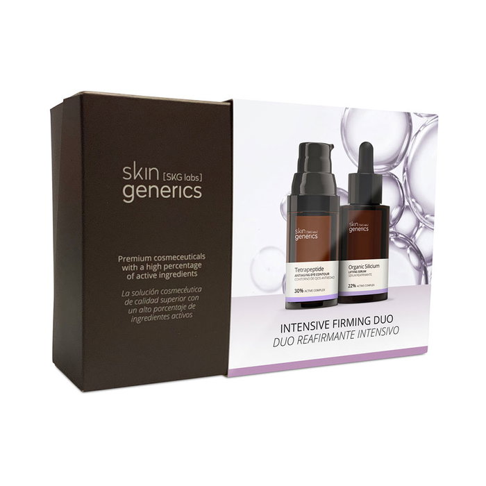 Skin Generics Coffret Sérum Raffermissant Intensif - Siero Bio Silicio 30ml + Contorno Ojos Anti-age 20ml - Raffermissant, Anti-rides, Hydratant, Végétalien, Cruelty Free