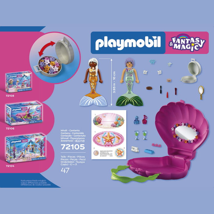 PLAYMOBIL Sac de sirène avec accessoires 72105 – Jeu de voyage pour enfants dès 4 ans – Langue espagnole